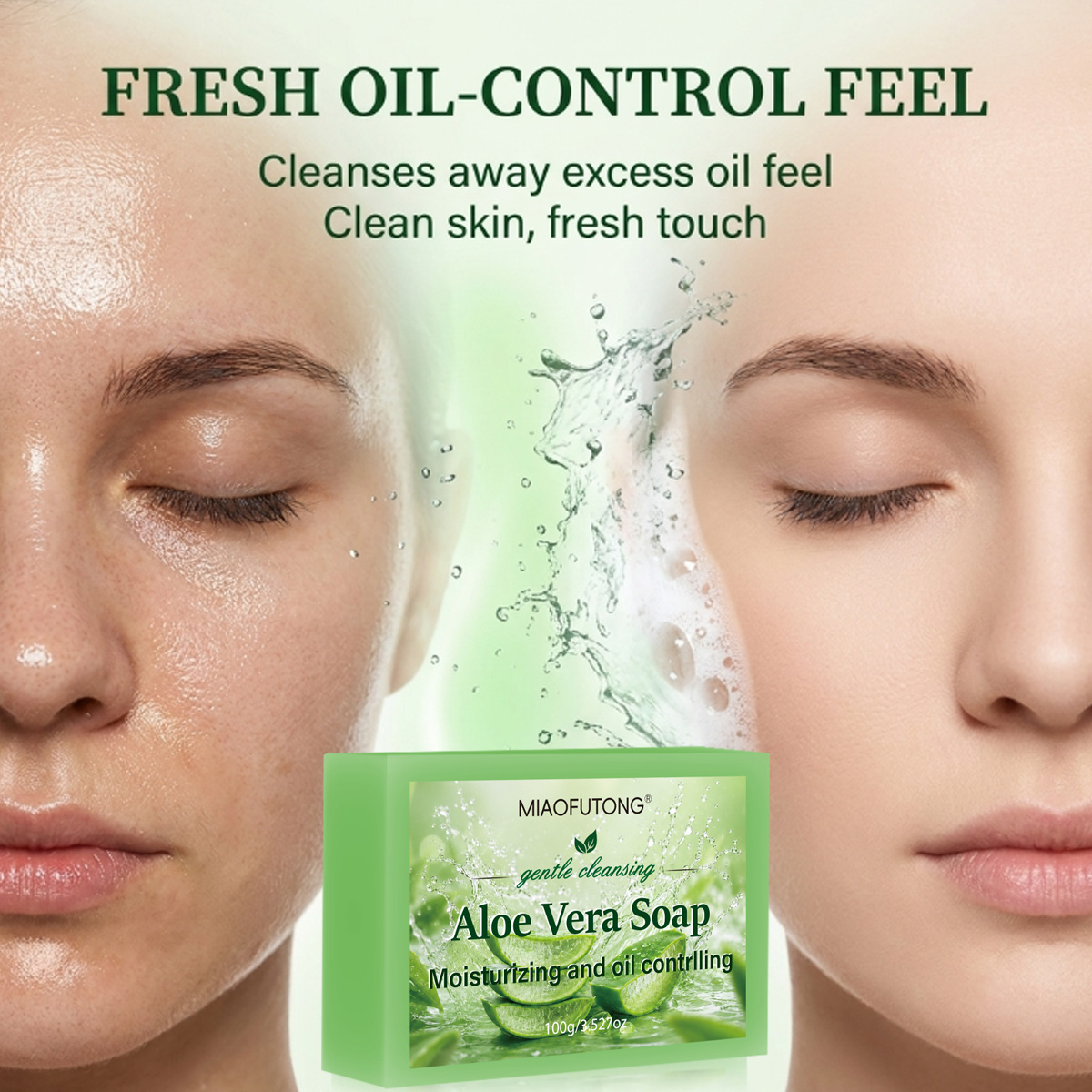 Skincare Gentle - 4-in-1 Aloe Vera Handgemachte Ätherische Ölseife